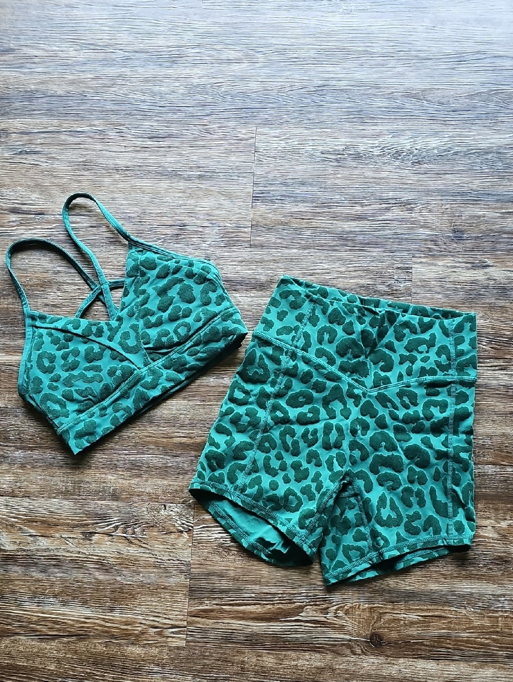 Vitality / Balance Athletica Kingdom Collection Green Velvet Sports Bra + Shorts